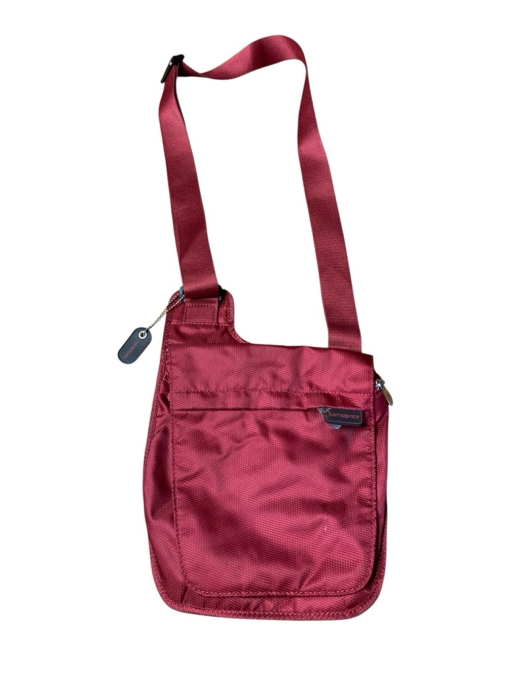 Samsonite Red Nylon Crossbody Messenger Travel Bag - Merlot